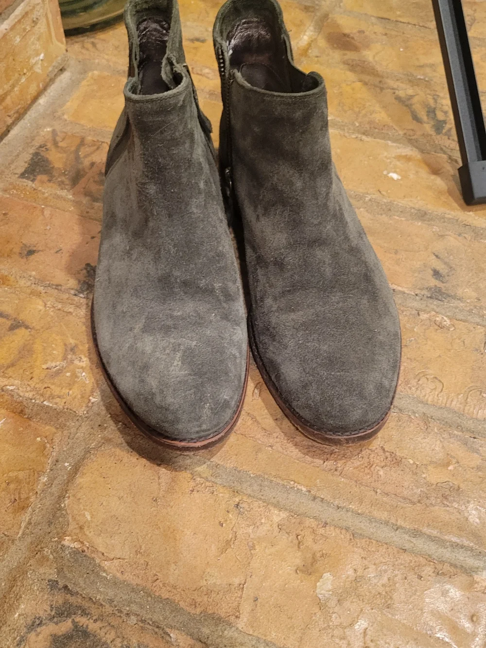 Johnston & Murphy Olive Green Suede Chelsea Booties
